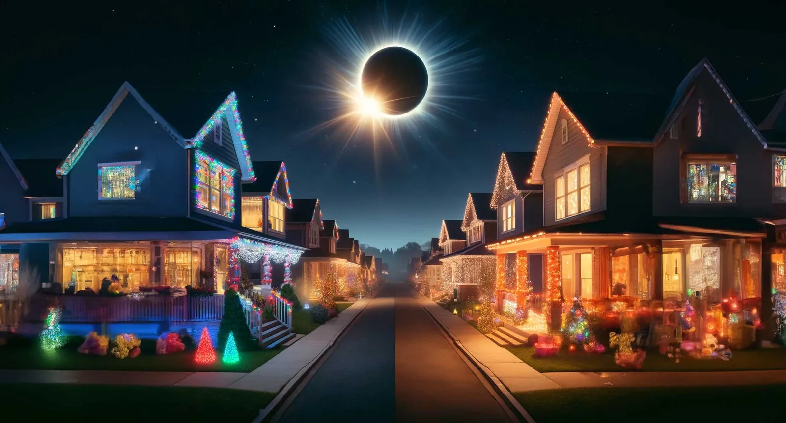 Christmas lights on a house