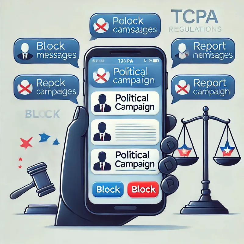 A phone showing political text messages